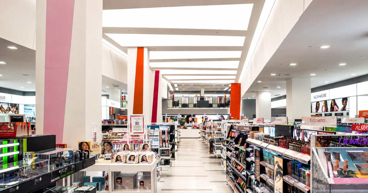 Luminous ceilings in Cosmetic retail by Cooledge Lighting