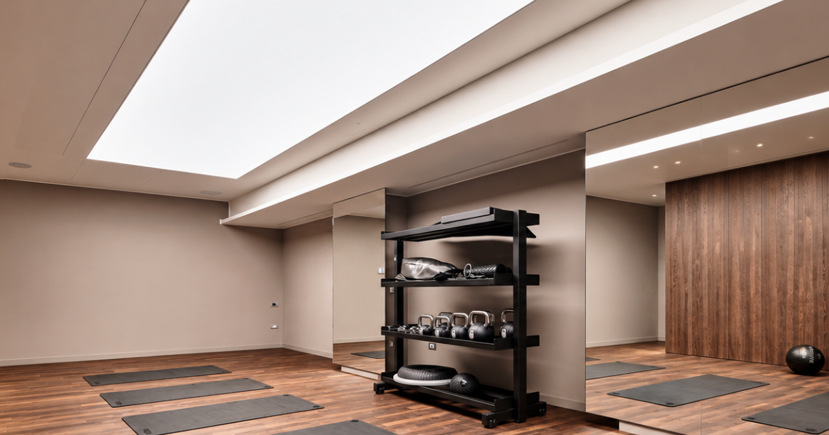 fitness studio with immersive illumination by cooledge lighting